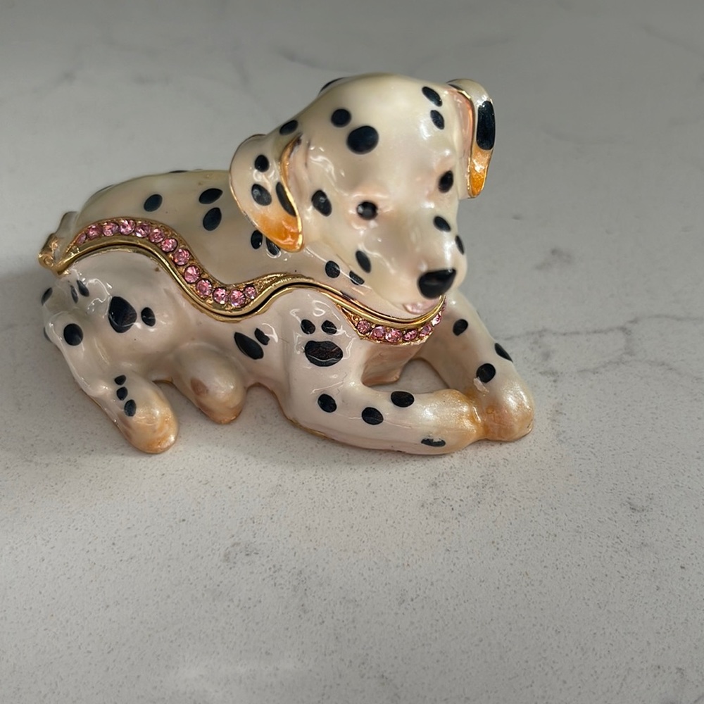 Bejeweled Enamel Trinket Box ,Pewter jewellery box,